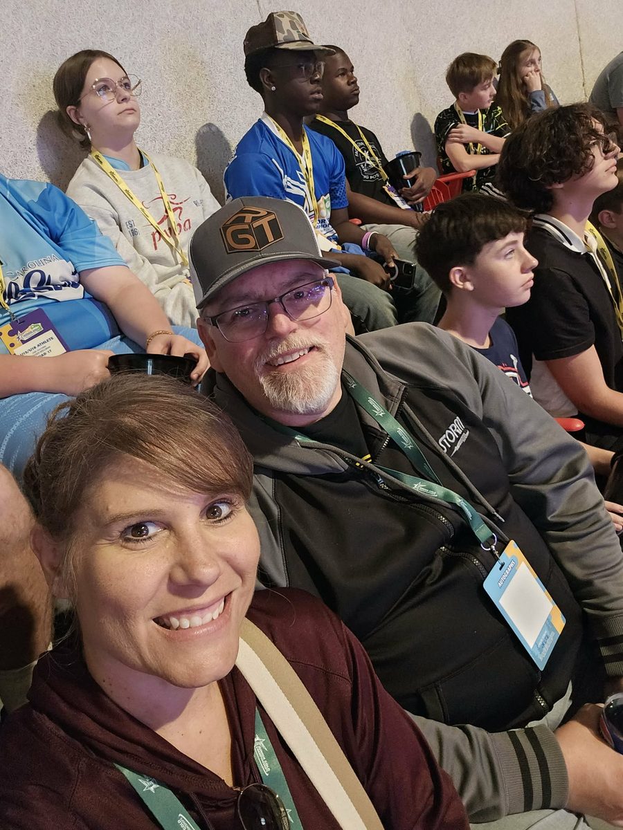 Phillip and Amy Barry at a bowling tournament